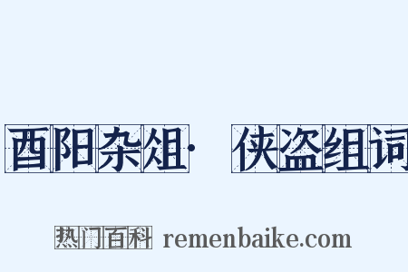 酉阳杂俎·侠盗组词是什么意思的图片